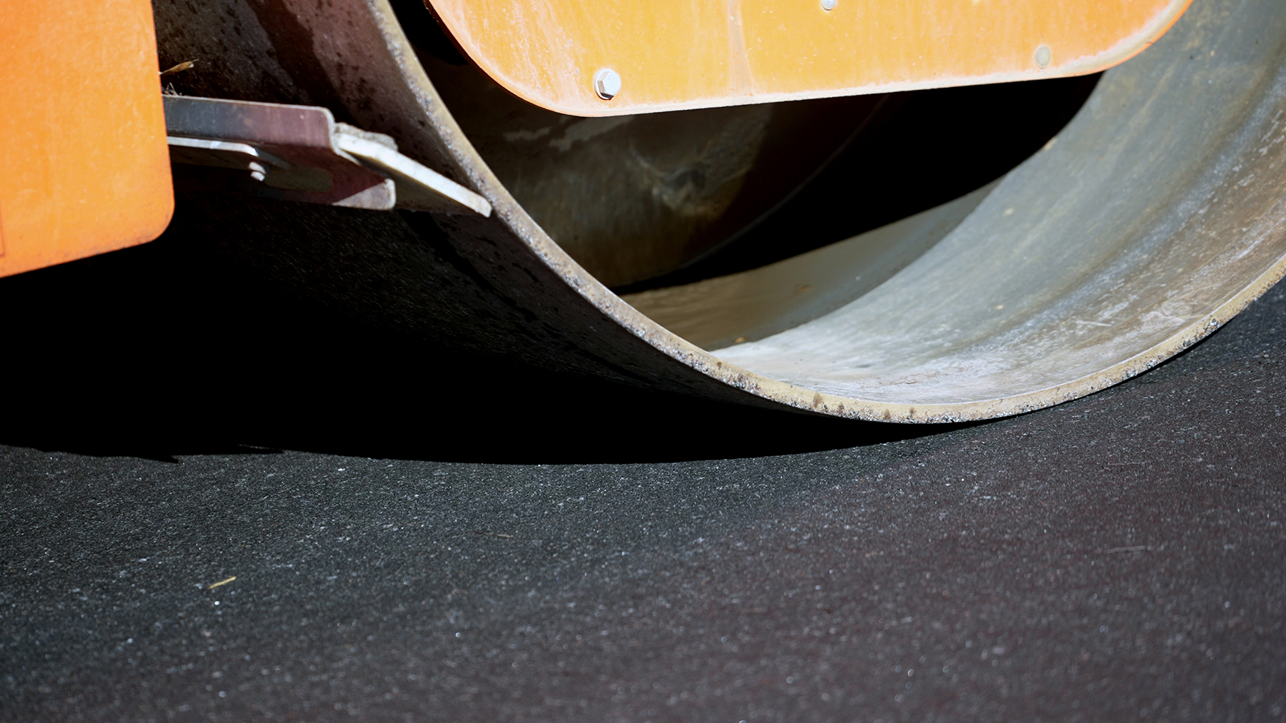 a closeup view of the asphalt