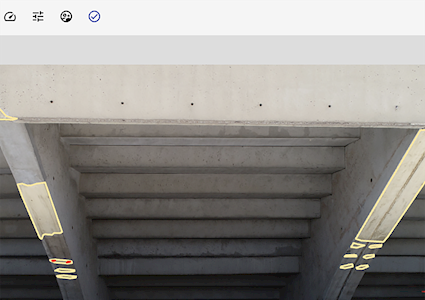 a computer screen display shows how an app detects defects in infrastructure